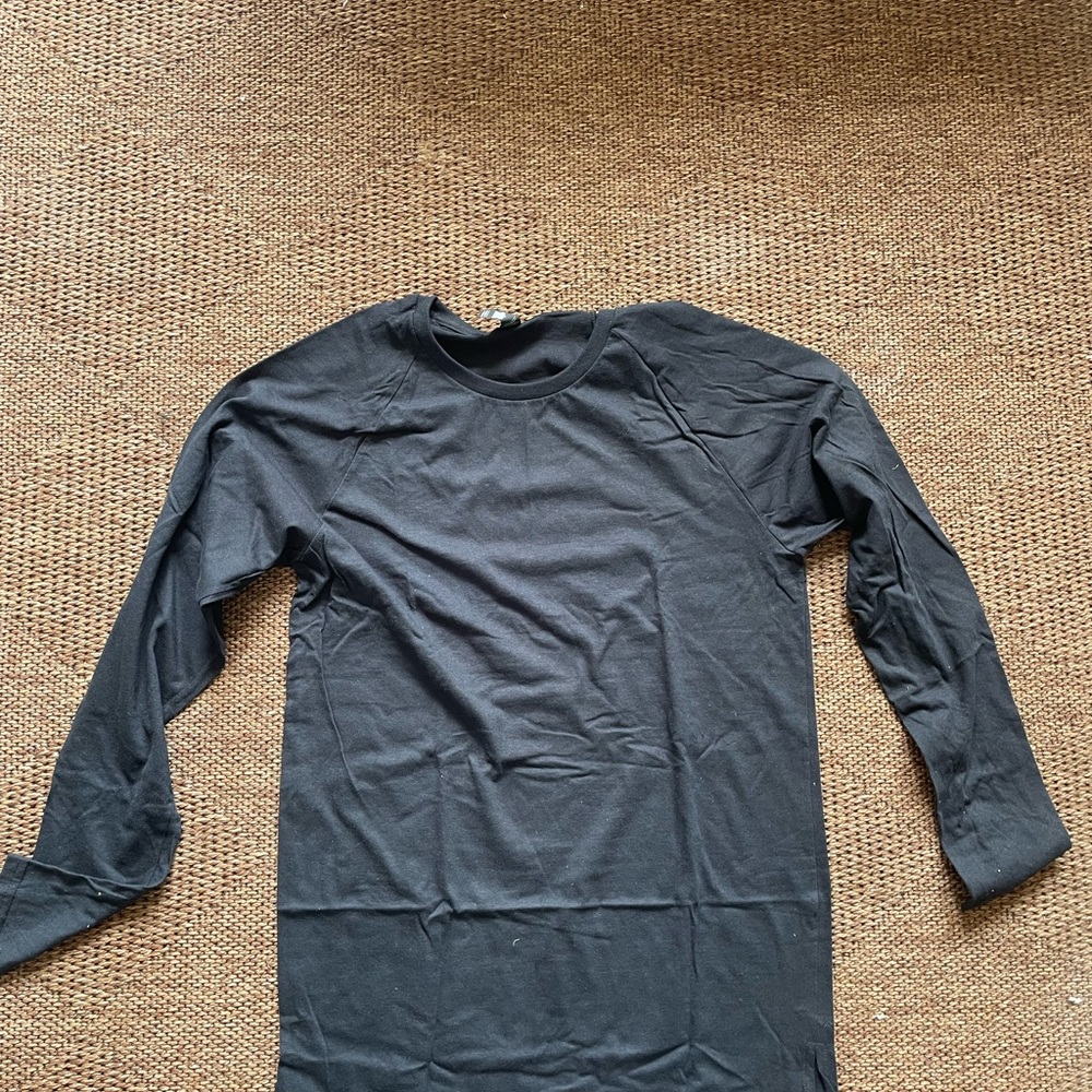 Anvil Black Long Sleeve Tee Classic Crew Neck